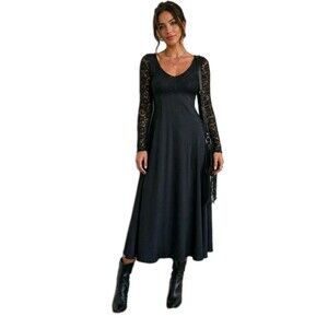 esprit lace dress 66004: Sleeveless Fit and Flare with Point D'esprit Lace